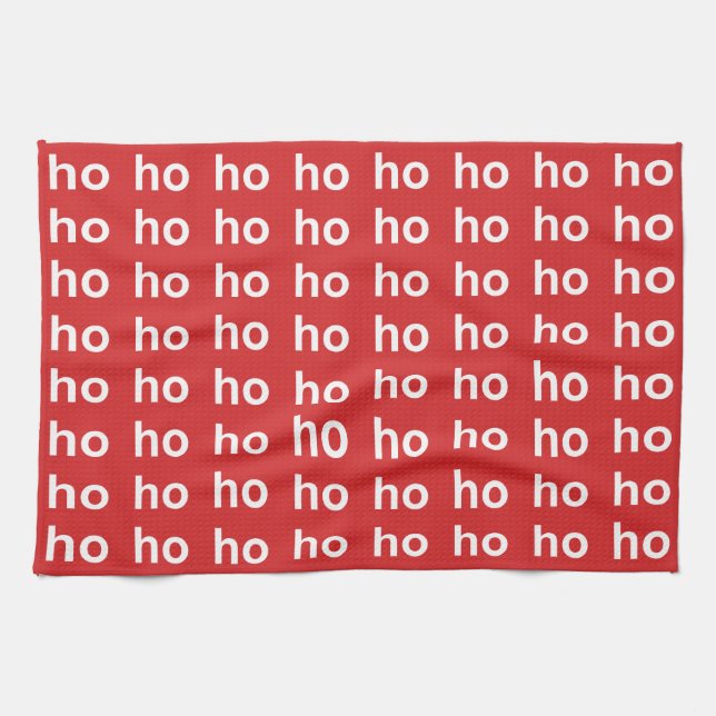 Ho-Ho-Ho Red-jul Kökshandduk (Horisontell)