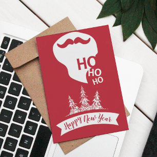 Ho Ho Ho   Red Julafton Modern Roligt-julkort