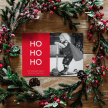 Ho Ho Ho | Red Julafton Photo Roligt Modern Minima
