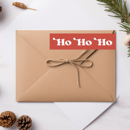 Ho Ho Ho Red Minimalist Modern Minimal Etikettband
