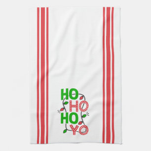 Ho Ho Ho Red och Grönt God jul Kökshandduk