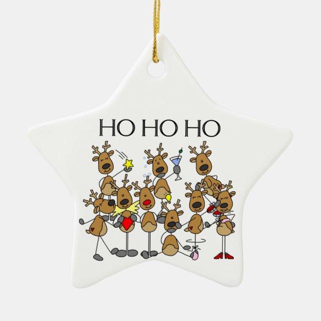 Ho Ho Ho Reindeer Keepsak Ornament (Framsidan)