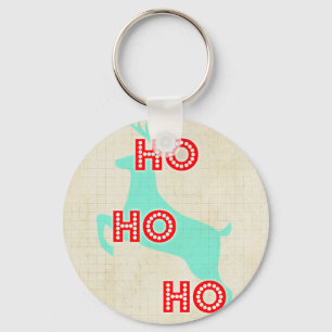 ho ho ho ren jultomte röd blå jul gammal nyckelring