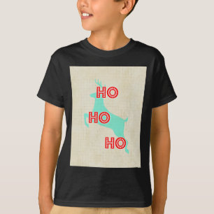 ho ho ho ren jultomte röd blå jul gammal tee