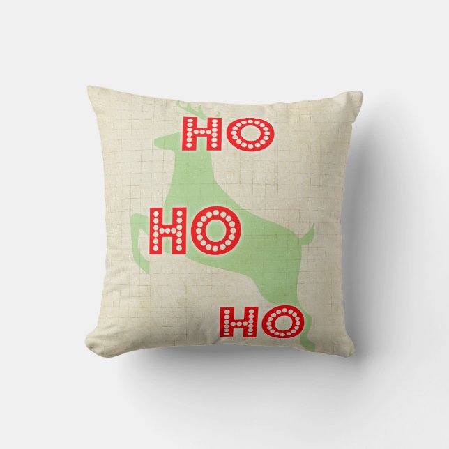 ho ho ho ren svart grön jul kudde (Framsida)