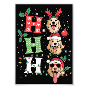 Ho Ho Ho Retrievers Gyllene Jul Fototryck