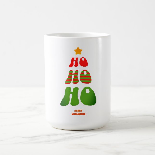 Ho Ho Ho Retro Christmas Tree Mug Kaffemugg (Center)