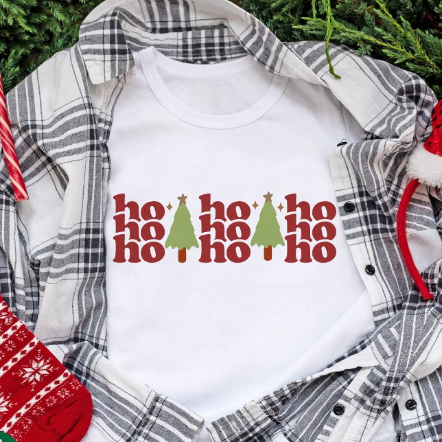 Ho Ho Ho Retro Groovy-Helgdagar T Shirt (Ho Ho Ho Retro Groovy Christmas Holidays T-Shirt)