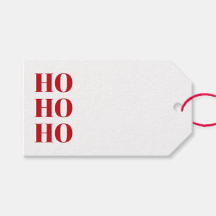 Ho Ho Ho röd och vit söt jul Presentetikett