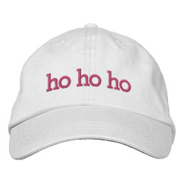 ho ho ho rosa jul Typografi Broderad Keps