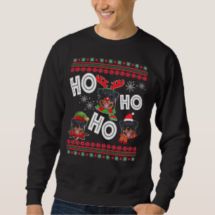 Ho Ho Ho Rottweiler Hund jul Lång Ärmad Tröja
