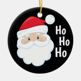 Ho Ho Ho Santa Ansikte Helgdagars Red White Julgransprydnad Keramik