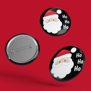 Ho Ho Ho Santa Ansikte Helgdagars Red White Knapp