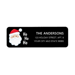 Ho Ho Ho Santa Ansikte Helgdagars Red White Returadress Etikett