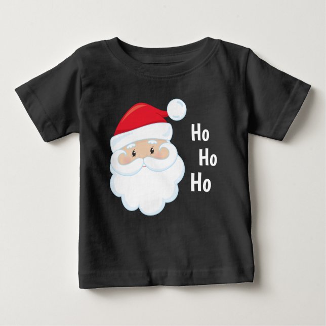 Ho Ho Ho Santa Ansikte Helgdagars Red White T Shirt (Framsida)
