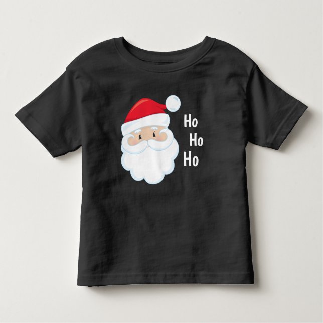 Ho Ho Ho Santa Ansikte Helgdagars Red White T Shirt (Framsida)