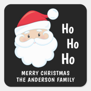 Ho Ho Ho Santa Ansikte Personlig jul Fyrkantigt Klistermärke