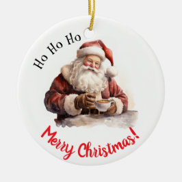 Ho Ho Ho! Santa Christmas Custom Ceramic Ornament