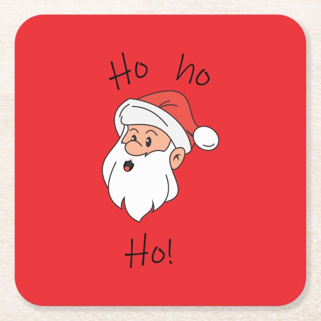 Ho ho ho santa clause underlägg papper kvadrat (Framsidan)