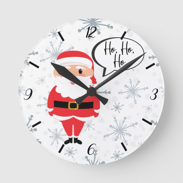 Ho, Ho, Ho Santa Clock Rund Klocka (Framsida)
