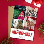 Ho Ho Ho Santa Family Photo Collage jul Julkort<br><div class="desc">Julkort för dina familjefotografier inspirerade av tomten i en söt Ho Ho-design. Lägg till fyra av dina favoritfoton i familjen och din familj namn och året.</div>