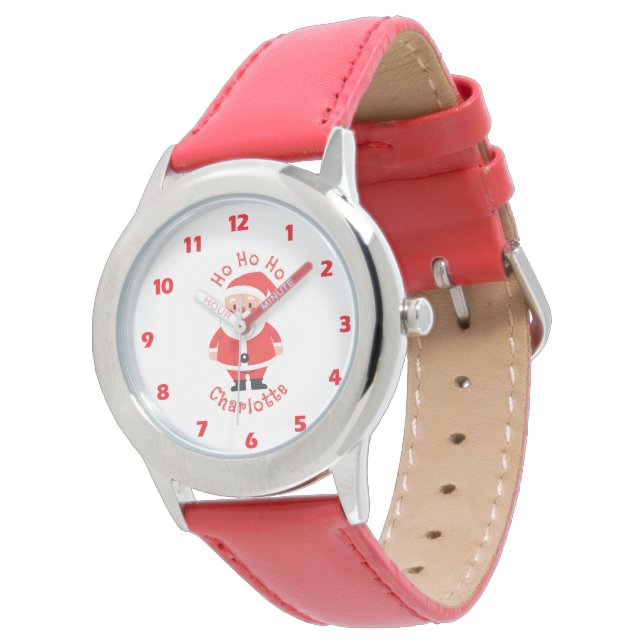 Ho Ho Ho Santa Girls Namn Red Kids Armbandsur (Vinklad)