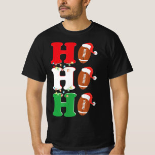 Ho Ho Ho Santa Hat American Football Roligt jul T Shirt