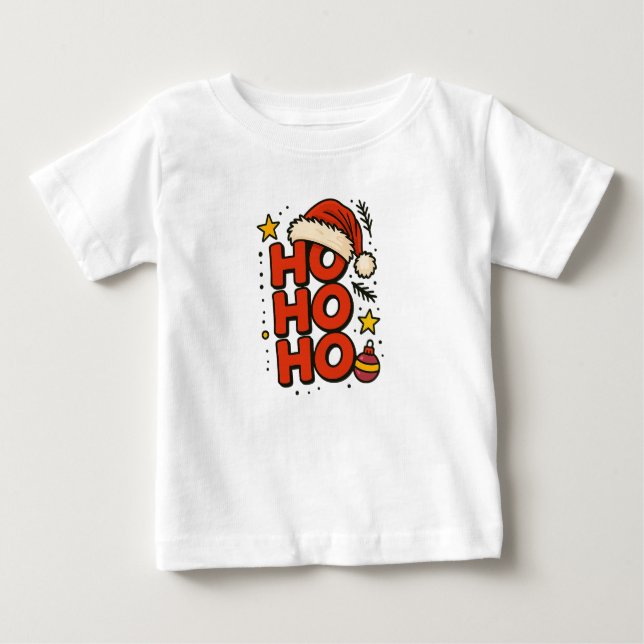 Ho Ho Ho Santa Hat Christmas Tee (Framsida)