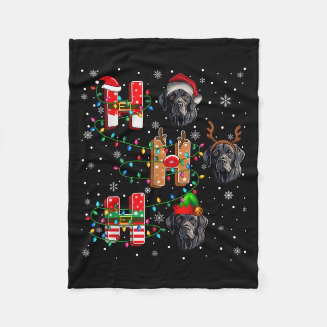 Ho Ho Ho Santa Hat Elf Matching Labrador Retriever Fleecefilt (Framsidan)