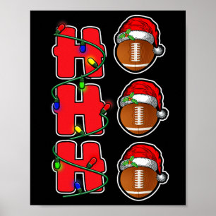 Ho Ho Ho Santa Hat Football Boll Roligt Manar Poster