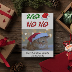 Ho Ho Ho Santa Hat-fotoskript för julfoto Julkort