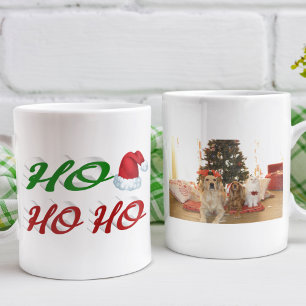 Ho Ho Ho Santa Hat-fotoskript för julfoto Kaffemugg