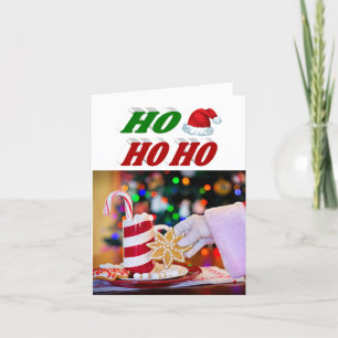 Ho Ho Ho Santa Hat-fototypografi Helgkort