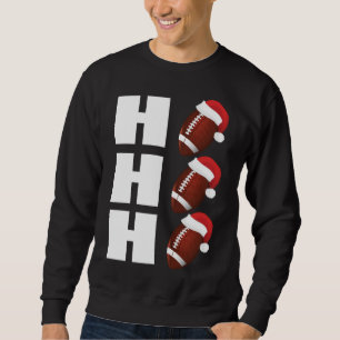 HO HO HO Santa Hat Funny Football jul Lång Ärmad Tröja