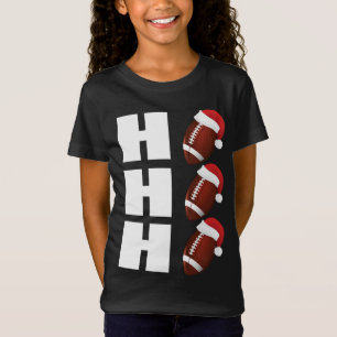 HO HO HO Santa Hat Funny Football jul T Shirt
