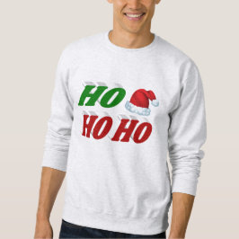 Ho Ho Ho Santa Hat-grönt-typografi Lång Ärmad Tröja