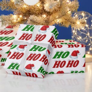 Ho Ho Ho Santa Hat-grönt-typografi Presentpapper