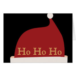Ho Ho Ho, Santa Hat Traditional God jul Hälsning Hälsningskort