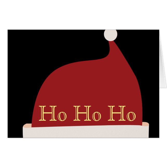 Ho Ho Ho, Santa Hat Traditional God jul Hälsning Hälsningskort (Framsidan Horizontal)