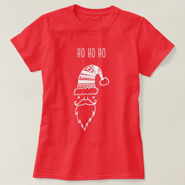 HO HO HO Santa jul T Shirt (Design framsida)