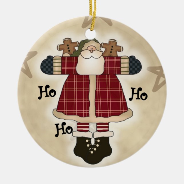 Ho Ho Ho Santa Keepsak Helgdag Ornament (Framsidan)