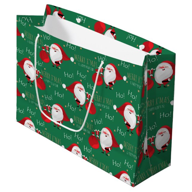 Ho Ho Ho Santa Large Gift Bag (Framsidan Vinklad)