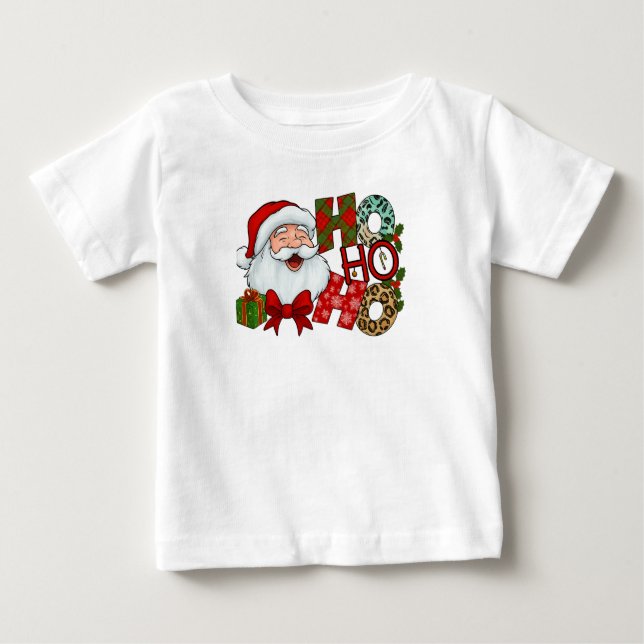 Ho Ho Ho Santa Laughing Face Christmas Tee (Framsida)