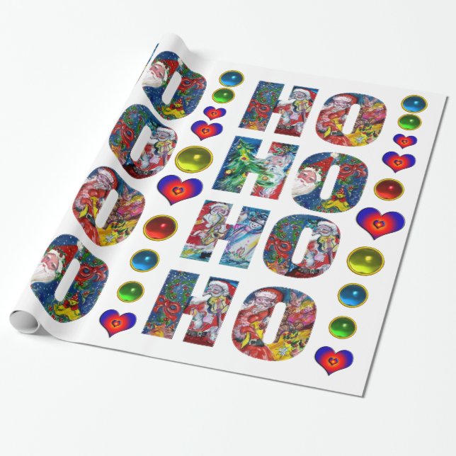 HO HO HO SANTA MUSICAL CHRISTMAS NIGHT PRESENTPAPPER (Utrullad)