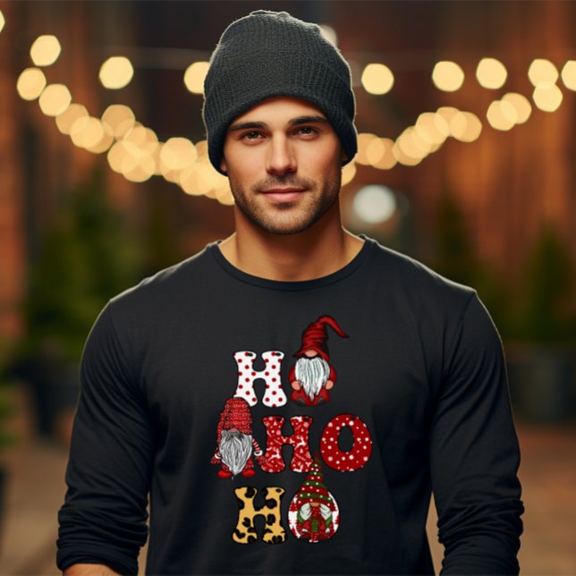 Ho Ho Ho Santa, Reindeer, Snöflingor, Tiger Patter T Shirt (Skapare uppladdad)