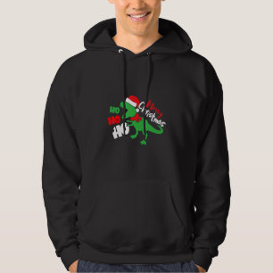 Ho Ho Ho Santa Rex Dinosaur jul Dino Julafton Si Hoodie