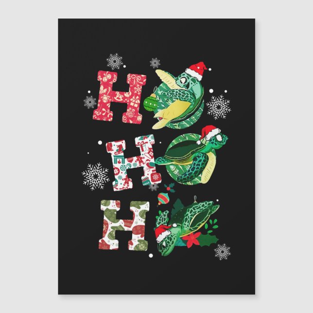 Ho Ho Ho Santa Sköldpaddor Julgransprydnader Dekor (Framsida)