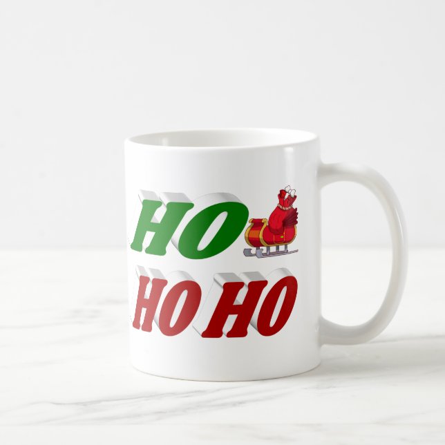 Ho Ho Ho Santa Sleigh Julens halvtypografi Kaffemugg (Höger)