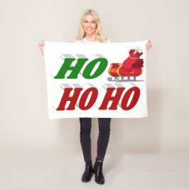 Ho Ho Ho Santa Sleigh-jultypografi Fleecefilt