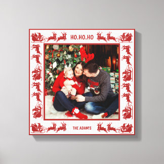 Ho Ho Ho Santa Sleigh Ride Christmas Frame Photo Canvastryck